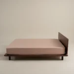 شرشف مطاط فندقي قطن لون بينك