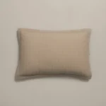 بيت مخدة مطرزه قطن ٢ قطعة بيج غامق