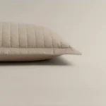 بيت مخدة مطرزه قطن ٢ قطعة بيج غامق