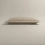 بيت مخدة مطرزه قطن ٢ قطعة بيج غامق