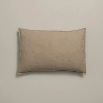 بيت مخدة ميكرو ٢ قطعة مطرز بيج غامق