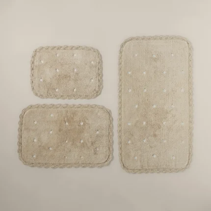 دعاسة حمام قطن بعدة مقاسات بيج غامق