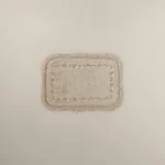 دعاسة حمام قطن مطرز بعدة مقاسات بيج غامق