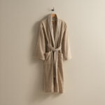 روب حمام قطن بلون بيج غامق