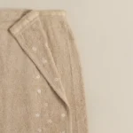 روب حمام لف قطن مطرز بيج غامق