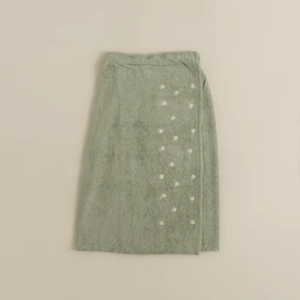 روب حمام لف قطن مطرز أخضر