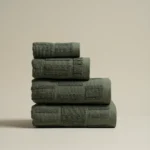 منشفة قطن أخضر غامق متعددة المقاسات