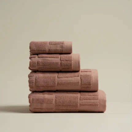 منشفة قطن بينك غامق متعددة المقاسات