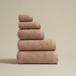 منشفة قطن لون بينك بعده مقاسات