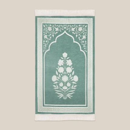 سجادة صلاة شنيل أخضر