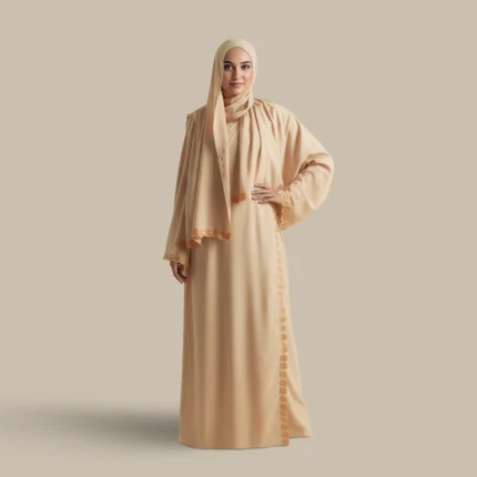 لباس صلاة مطرز أبيج غامق