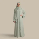 لباس صلاة ماكرو مطرز أخضر بسحاب