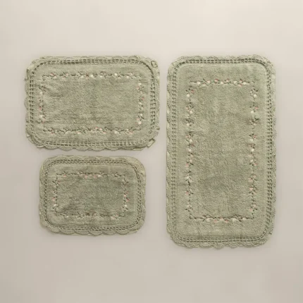 دعاسة حمام قطن مطرزة - أخضر